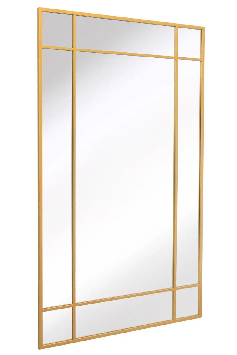 MirrorOutlet Gold Contemporary Wall & Leaner Garden Mirror 79"x 47" 200x120cm 4