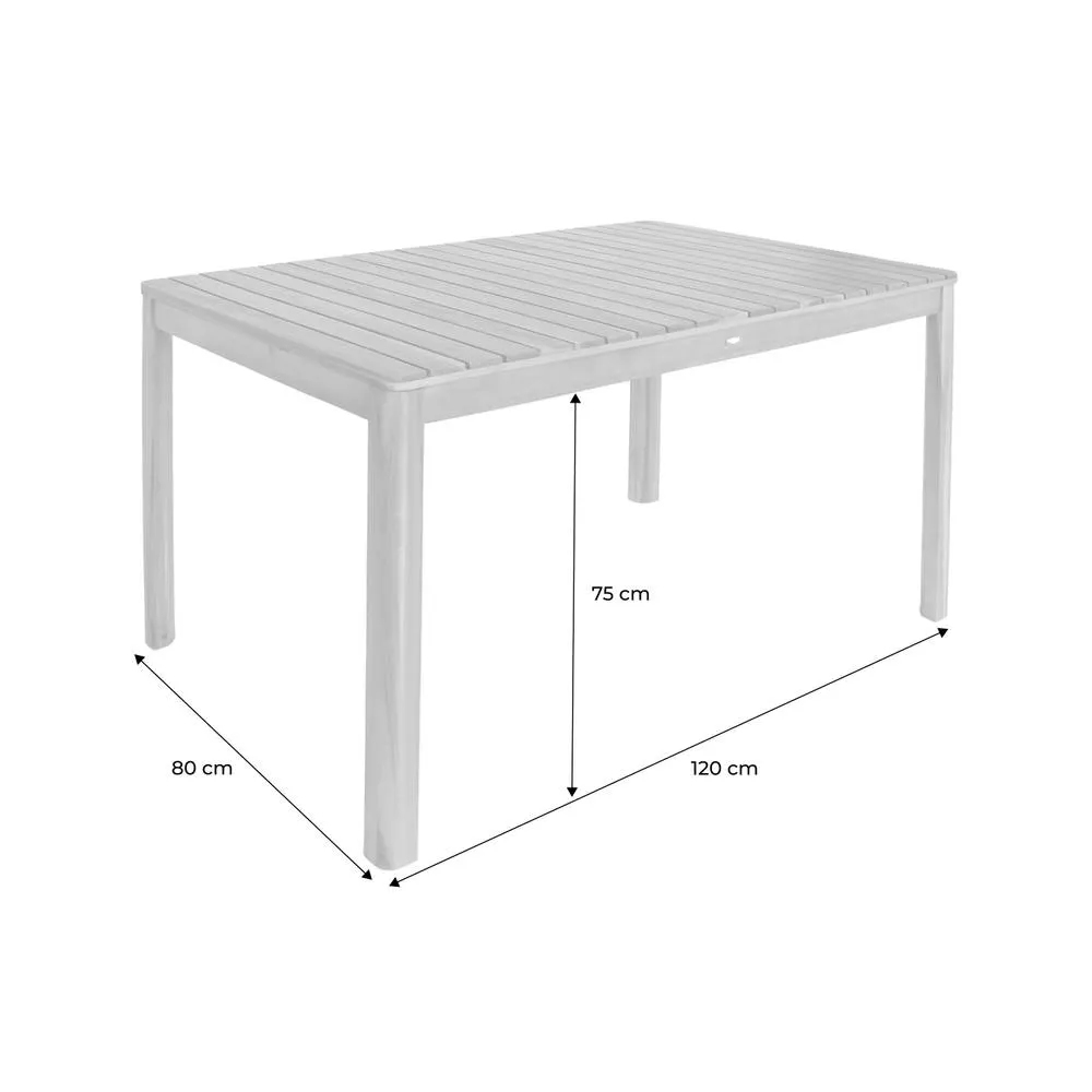 sweeek 6-seater Acacia Wood Garden Table in White 5