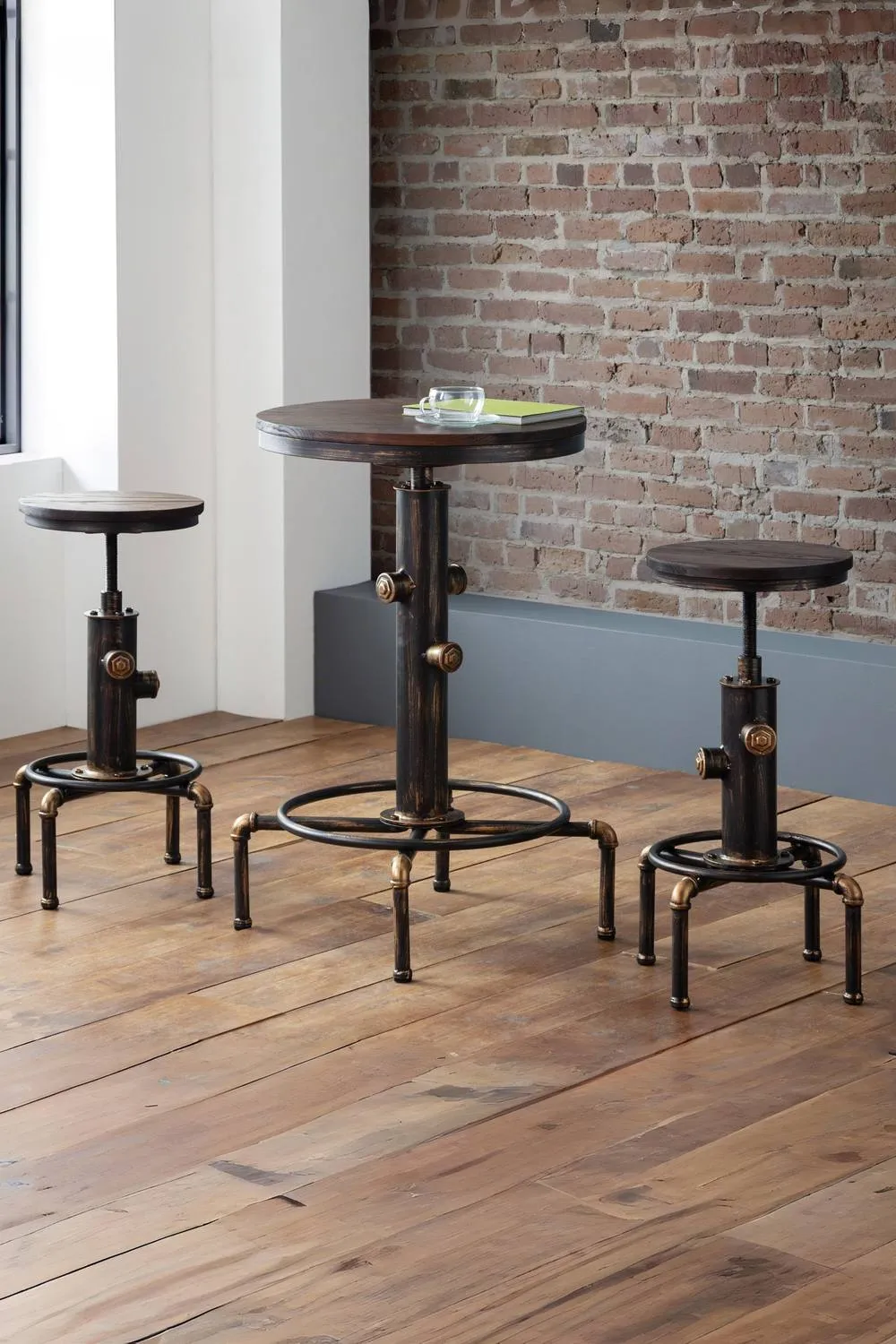 Julian Bowen Rockport Round 2-4 Seater Bar Table in Dark Brown 2
