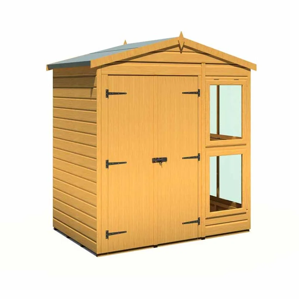 Shires Sun Hut 6 x 4 Feet Potting Shed - L119 x W185.8 x H214.6 cm in Brown 2