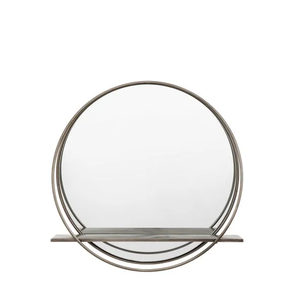Cedar and Sage Weston Round Wall Mirror with Shelf 3
