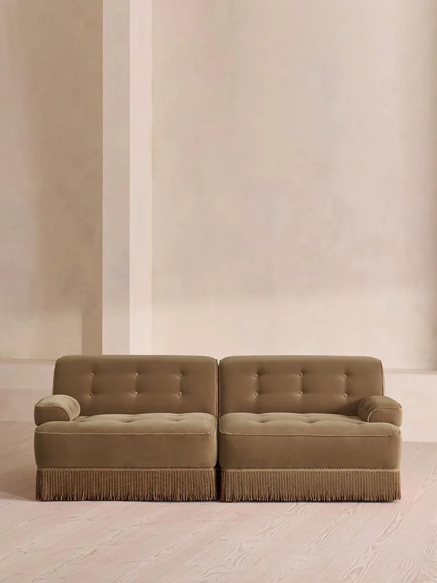 Elowen Modular Sofa, Three Seater, Velvet, Truffle