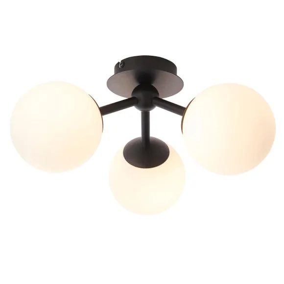 Vogue Orb 3-Arm Semi Flush Bathroom Ceiling Light 5