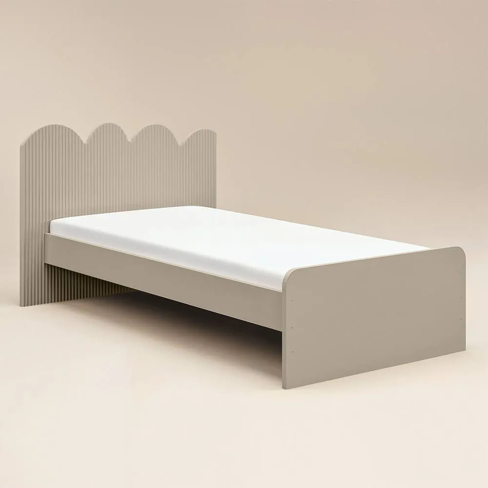 Flair Calista Ribbed Cloud Headboard Single Bed in Beige 4