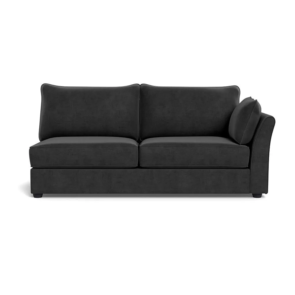 Heal's Tailor Large Right Hand Facing Corner Unit Smart Luxe Velvet Nickel Black Feet 1