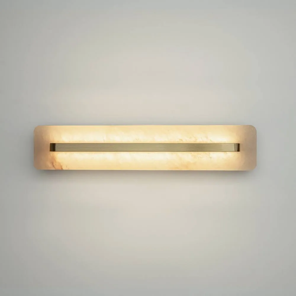 Netlighting Albatre Modern 60cm Wall Lamp Brass 3000K 250lm White Shade in Gold 3