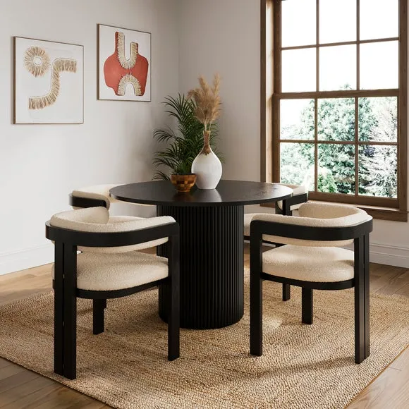 Amari 4 Seater Round Dining Table, Oak 1