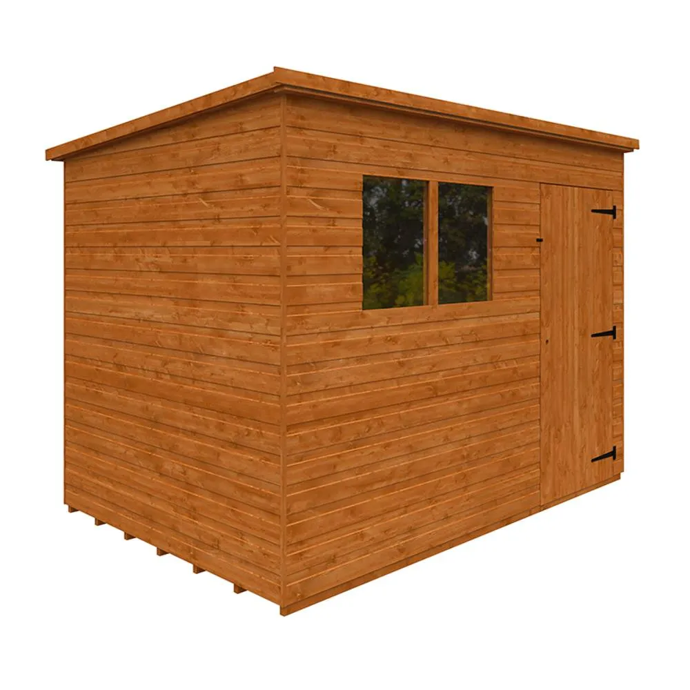 Buttercup Farm 9 x 6 Feet Super Pent 12mm Shed - Solid Wood/Softwood/Pine in Burnt Orange