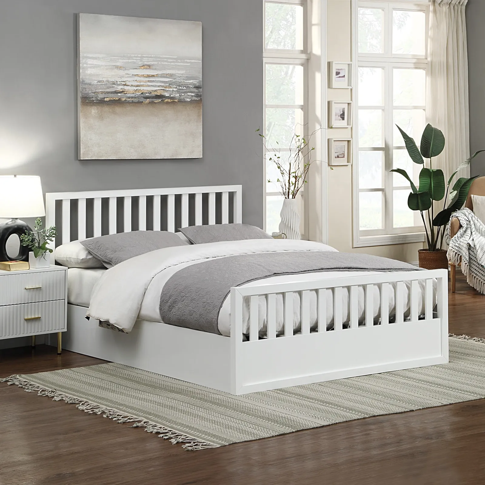 Alyn - King-Size - Ottoman Storage Bed - White - Wooden - 5ft - Happy Beds 1