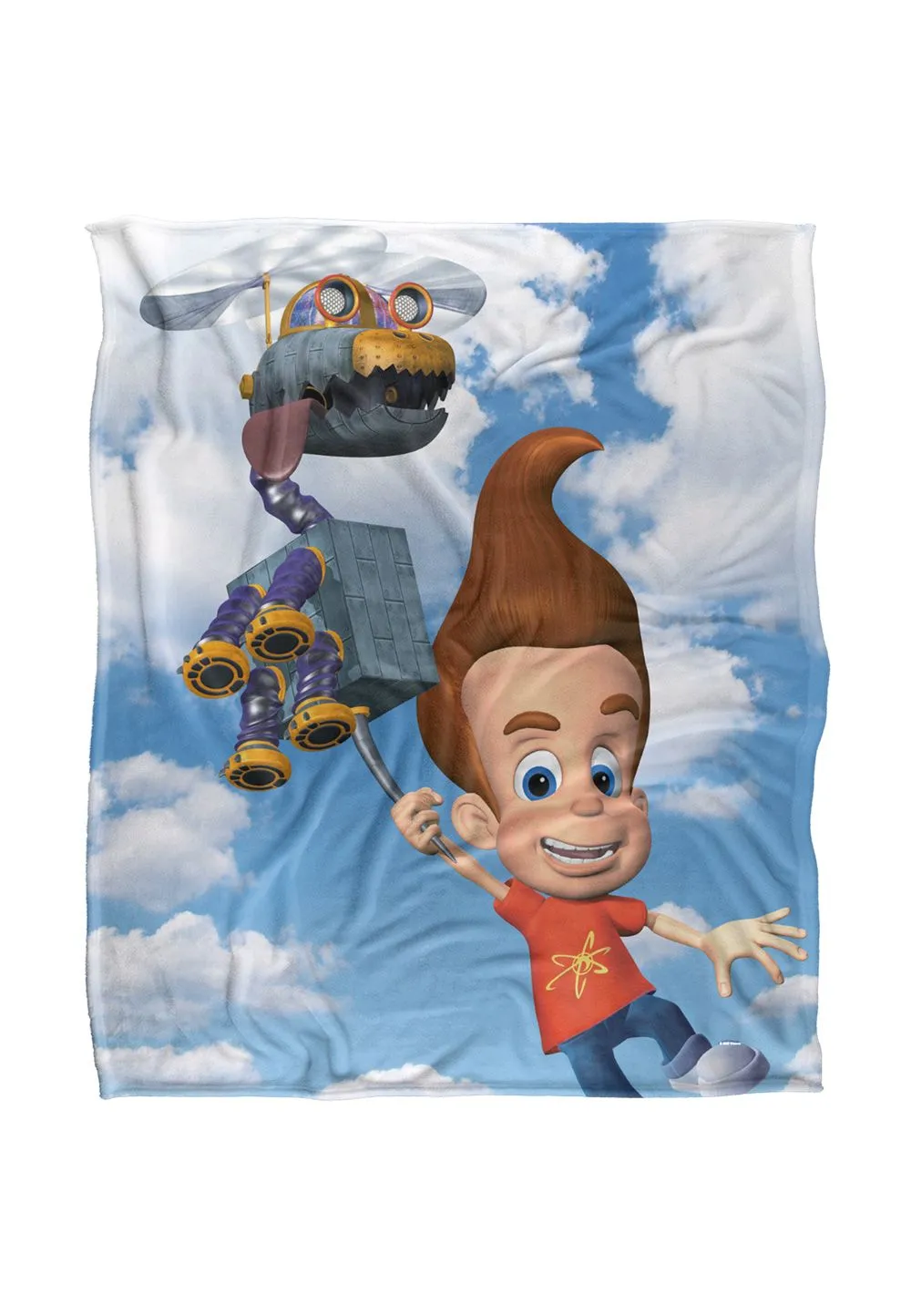 Nickelodeon Brand Helicopter Jimmy Silky Touch Super Soft Throw Blanket 152 X 127 cm in White
