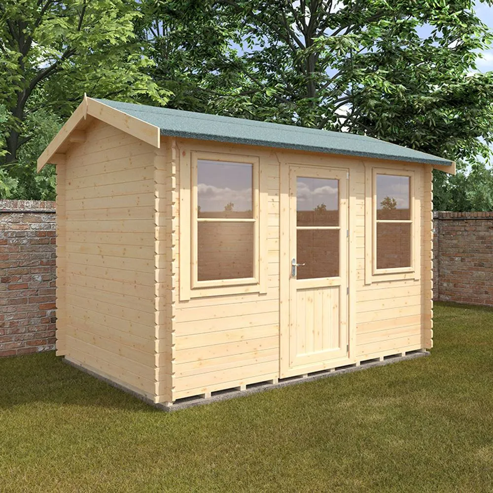 Buttercup Farm 12x8 The Skipton 28mm Cabin - L355 x W235 x H262.3 cm in Natural 2