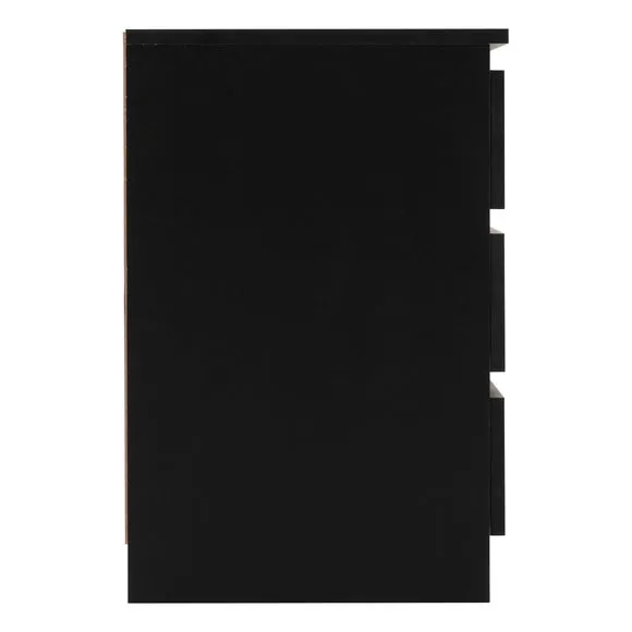 Return - Walker 3 Drawer Bedside Table, Black 4