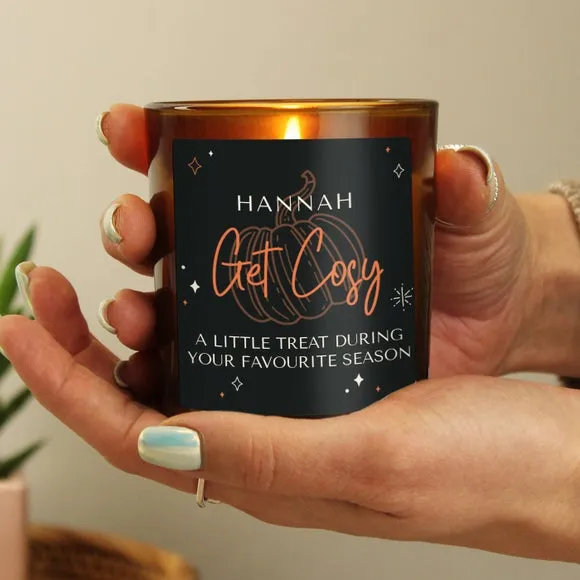 Personalised Pumpkin Glass Candle 3