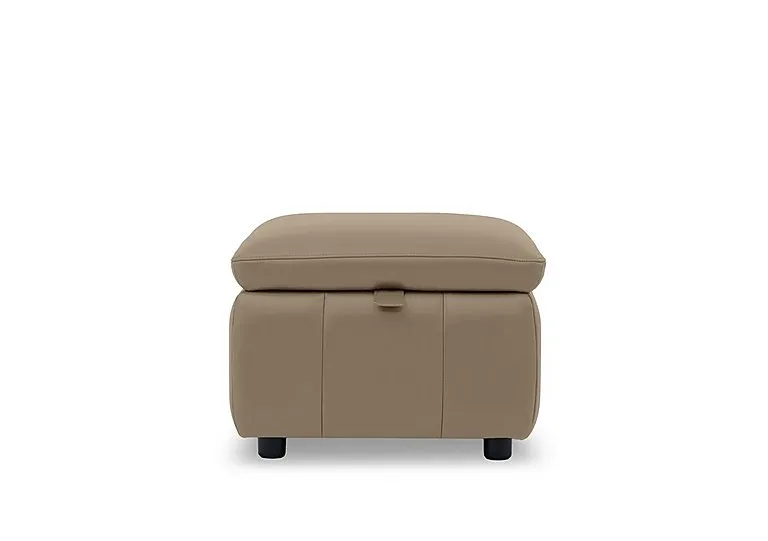 Dolomite Leather Storage Footstool - Montana Barley