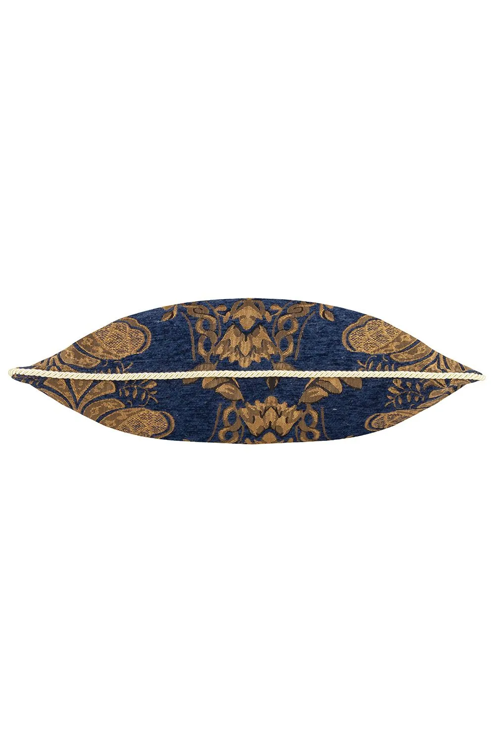 Paoletti Shiraz Traditional Jacquard Pipe Trimmed Cushion in Navy 2
