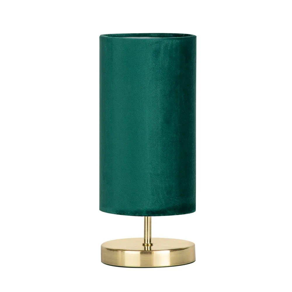 Taylor Velvet Table Lamp, Green and Brass