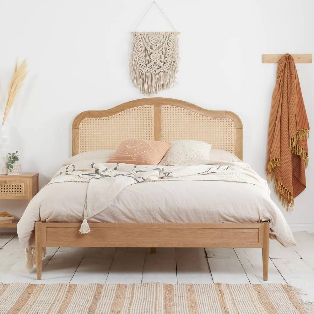 Birlea Rattan Wooden Bed Frame Leonie Bedstead in Brown 2
