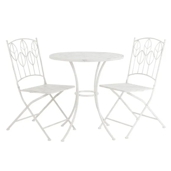 Rustic Leaf Metal Bistro Set 4