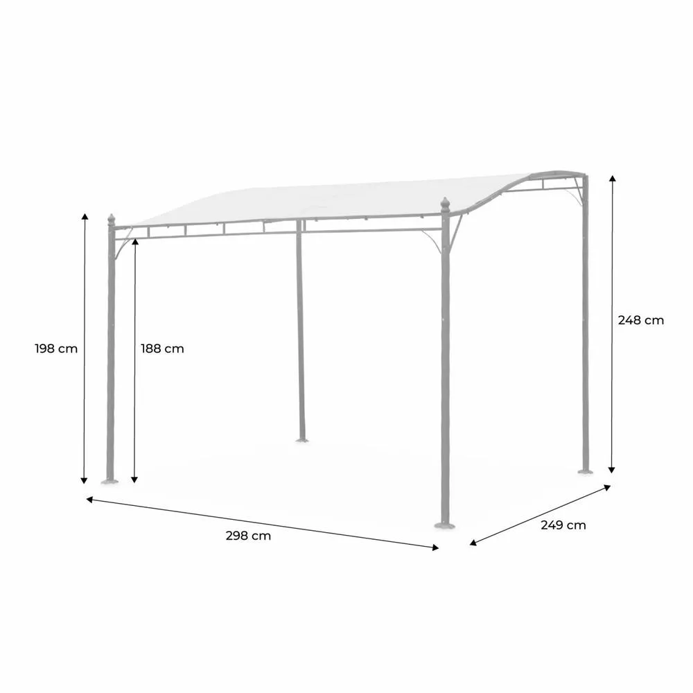 sweeek 3x2.5m wall-mounted pergola in Taupe 4