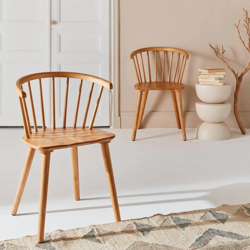 sweeek Pair of chairs in walnut wood & plywood in Beige 4