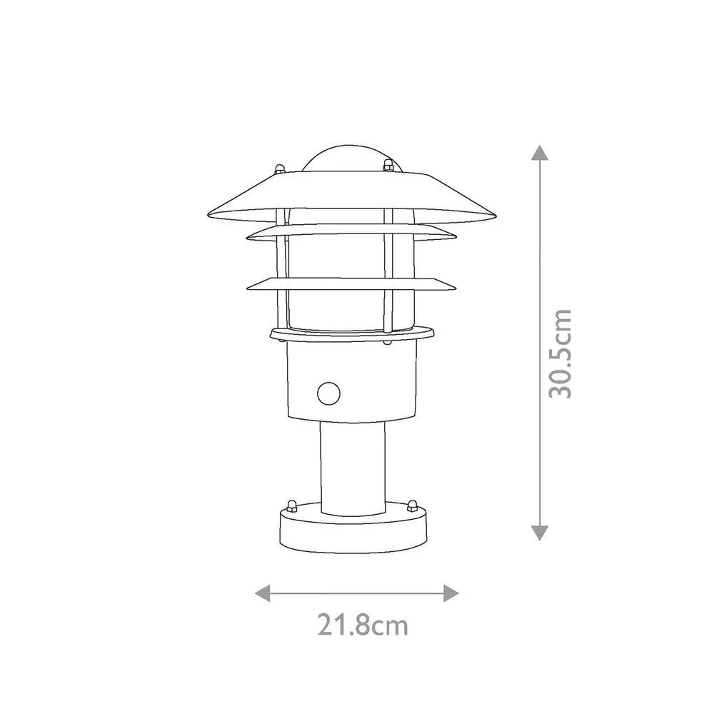 Netlighting Helsingor 1 Light PIR Pedestal Lantern Black IP44 2
