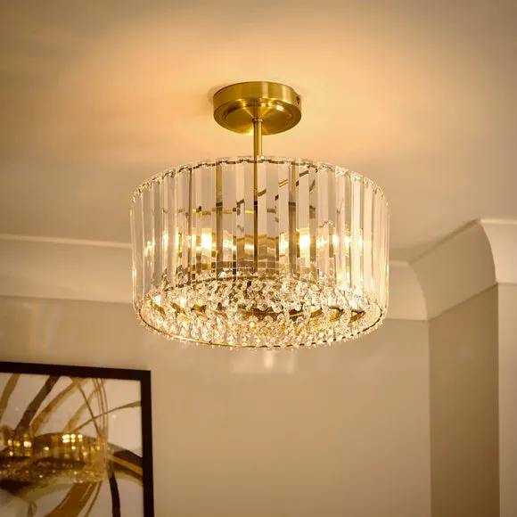 Crus 3 Light Semi Flush Ceiling Light 2