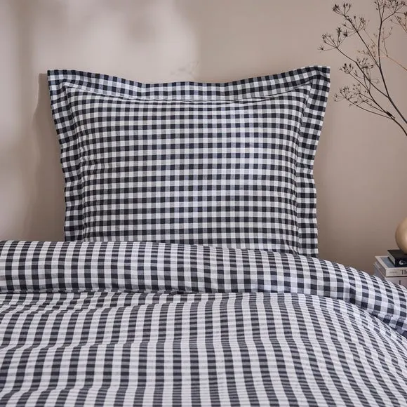 Portloe Gingham Woven 100% Cotton Continental Pillowcase 1