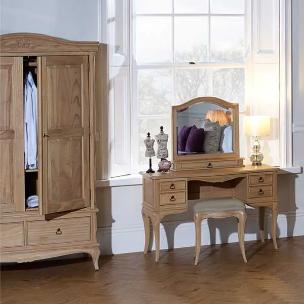 Lille Wooden Double Wardrobe, Natural Mindi