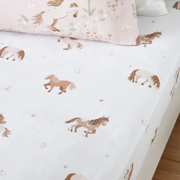 Set of 2 Pony Meadows Cotton Fitted Bed Sheets 2