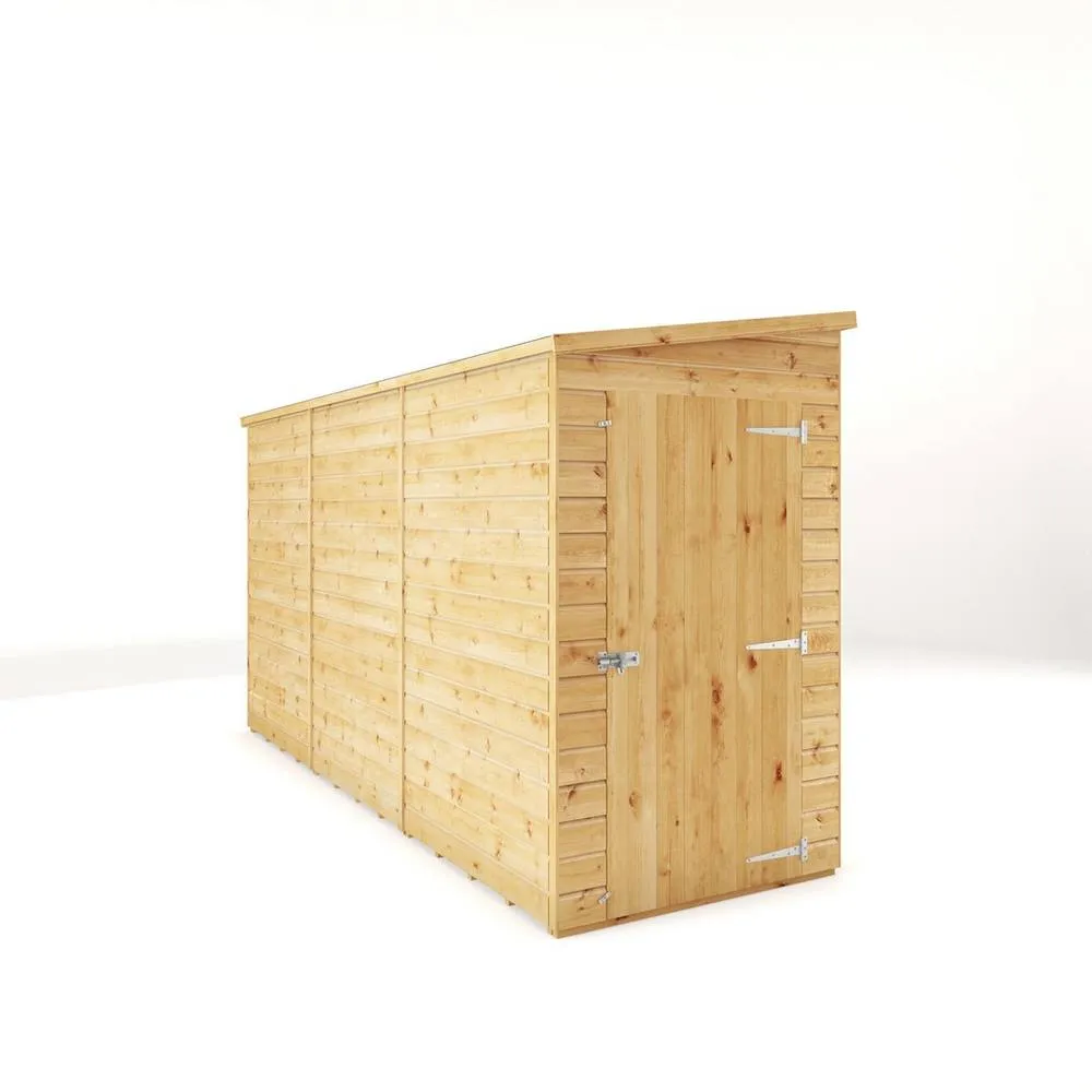 Mercia 12 x 4 Feet Modular Shiplap Pent - Windowless - L370xW127.9xH203.3 cm in Light Brown 2