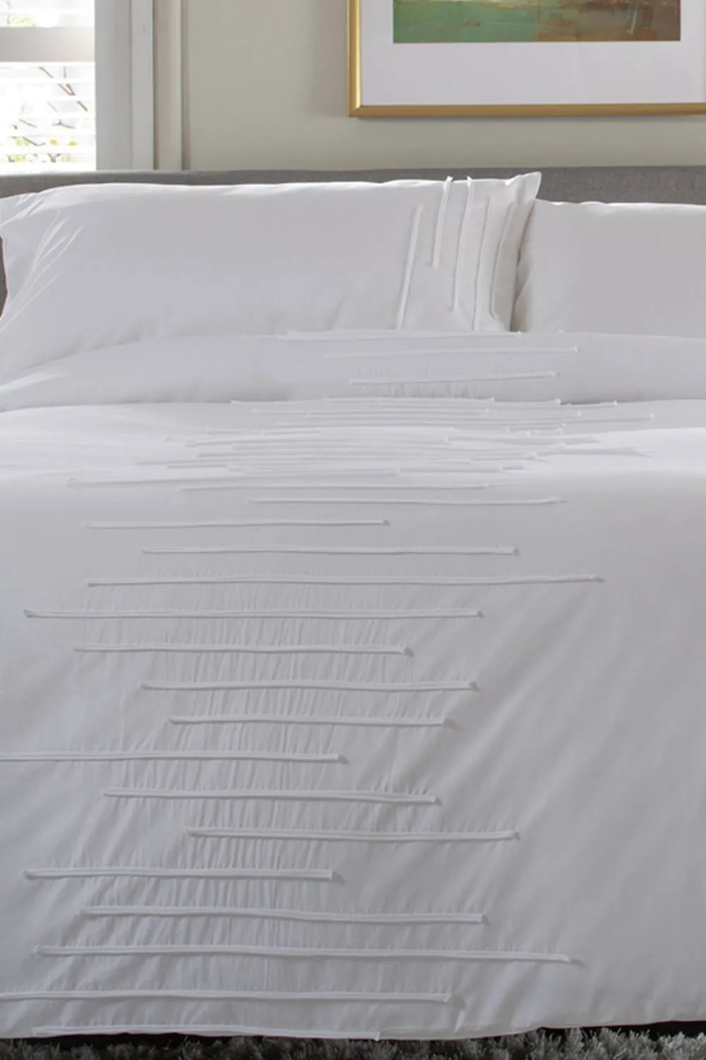 The Lyndon Company Level Crossing 100% Cotton Jersey Textured Duvet Set in Natural White 3