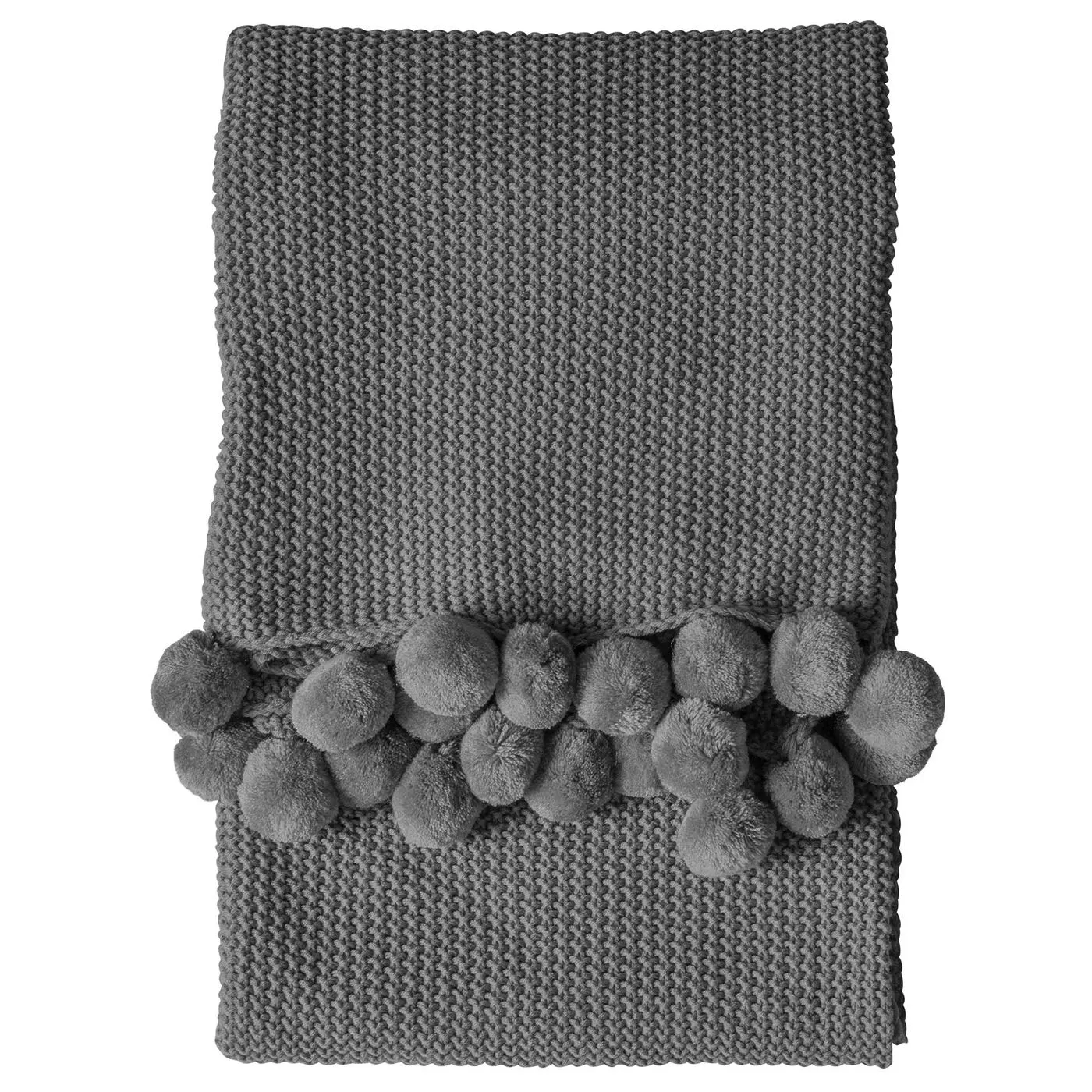 Grey Pom Pom Throw
