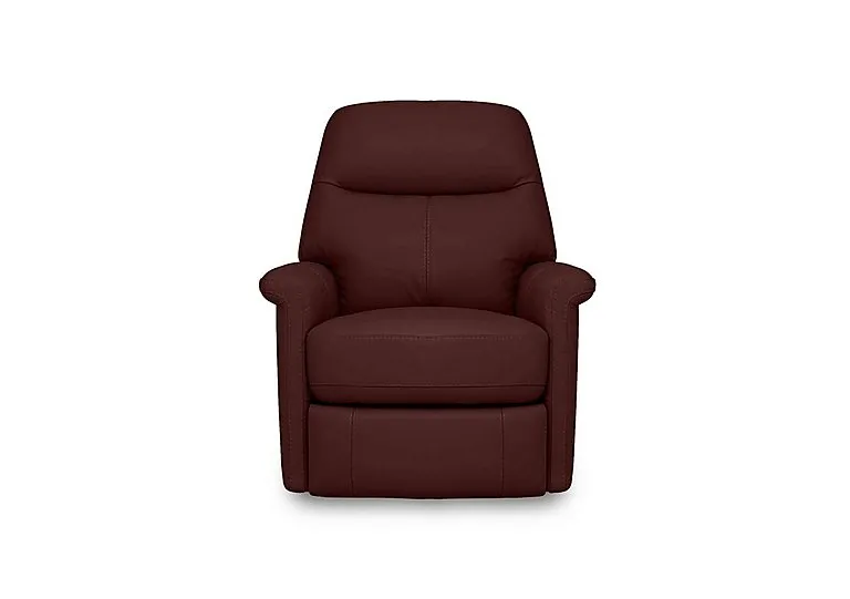 Compact Collection Lille Leather Rocker Swivel Chair with Power Recliner - BV Deep Red