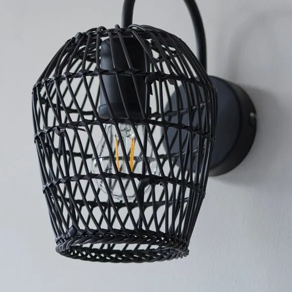 Kirra Bathroom Faux Rattan Wall Light 3