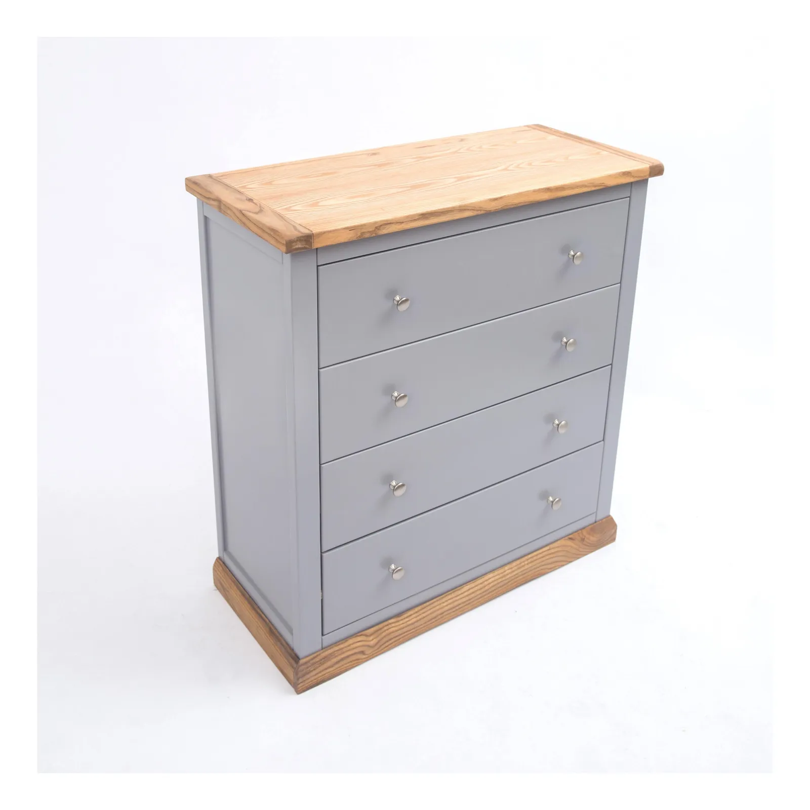 Cabinet Bits Biccari 4 Drawer Chest of Drawers Chrome Knob in Grey 3