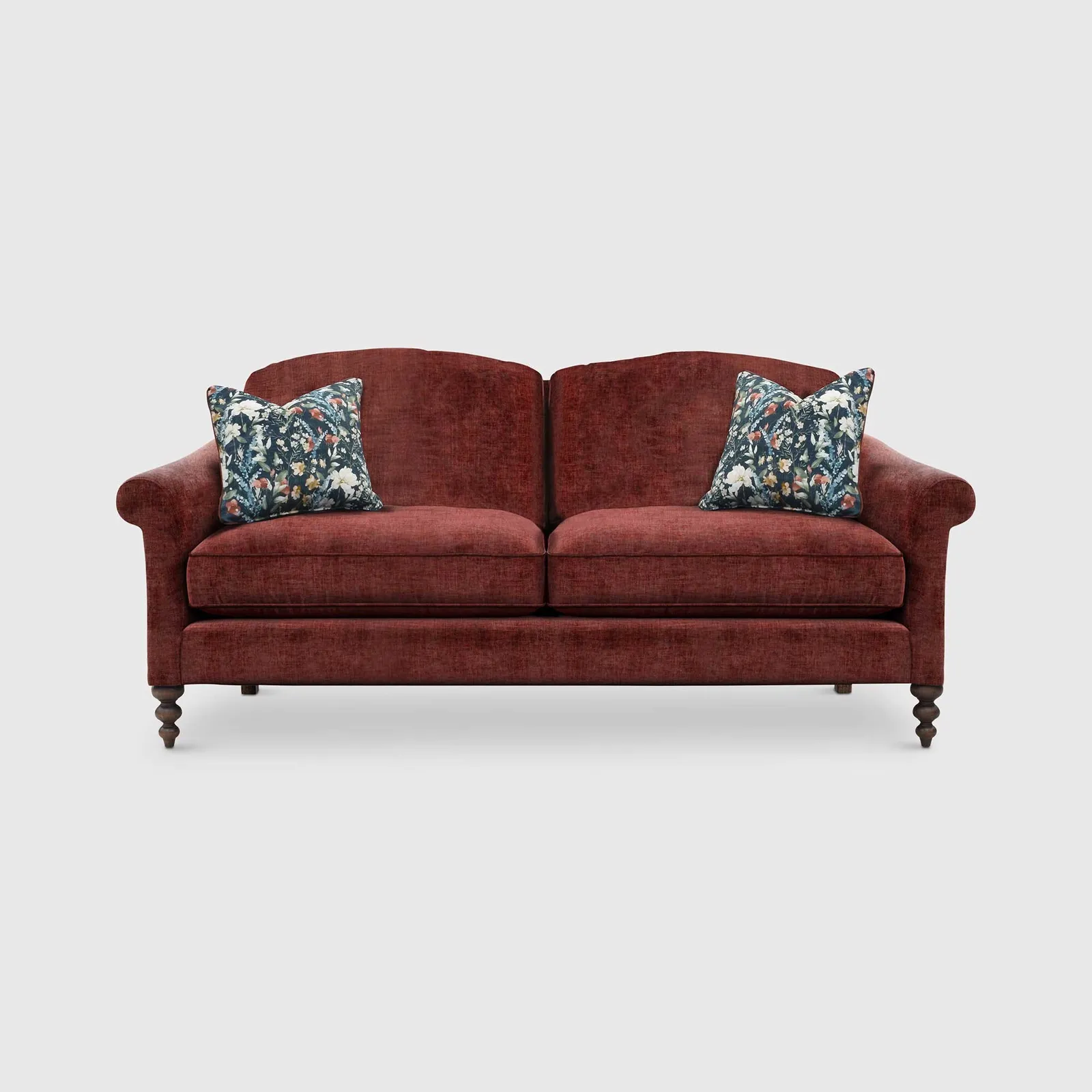 English Heritage Clover 26 Small Sofa With Pre Set Scatters, Red | Barker & Stonehouse 1