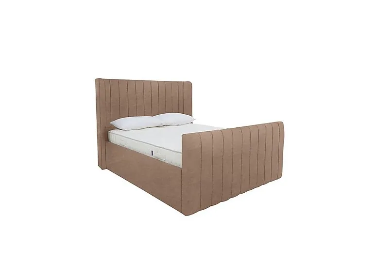 Eira High Foot End Ottoman Bed Frame - King Size - Savannah Mocha