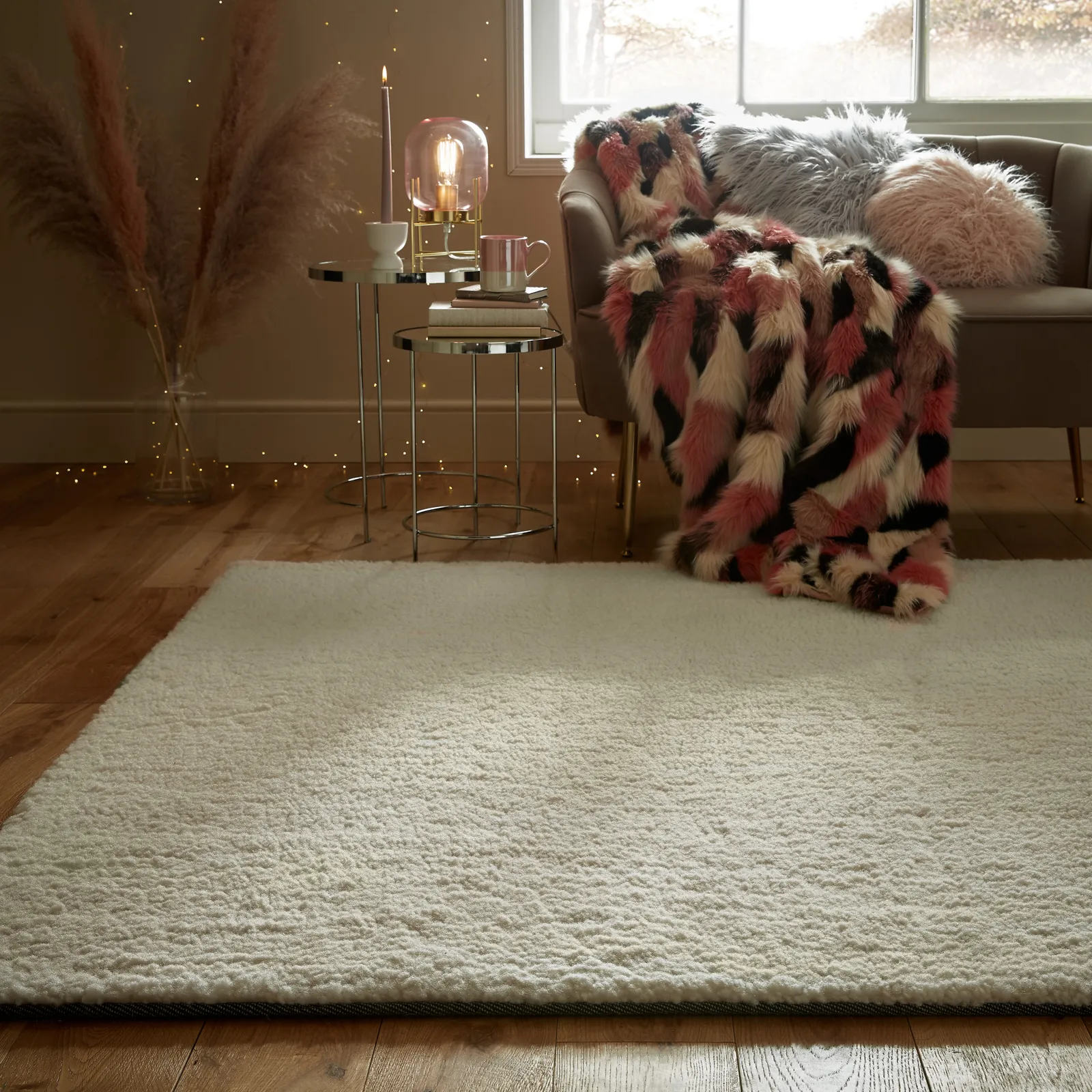 Lamb Faux Fur Rug Cream