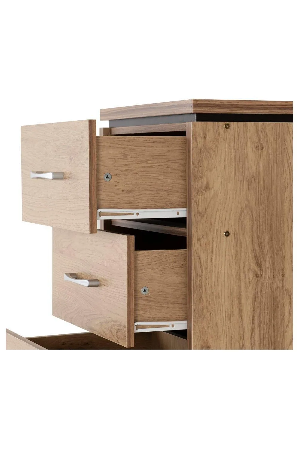 Seconique Charles 5 Drawer Narrow Chest in Light Brown 4