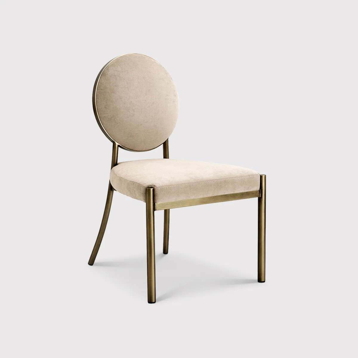 Eichholtz Scribe Dining Chair Dark Brass Greige Velvet, Neutral | Barker & Stonehouse 2