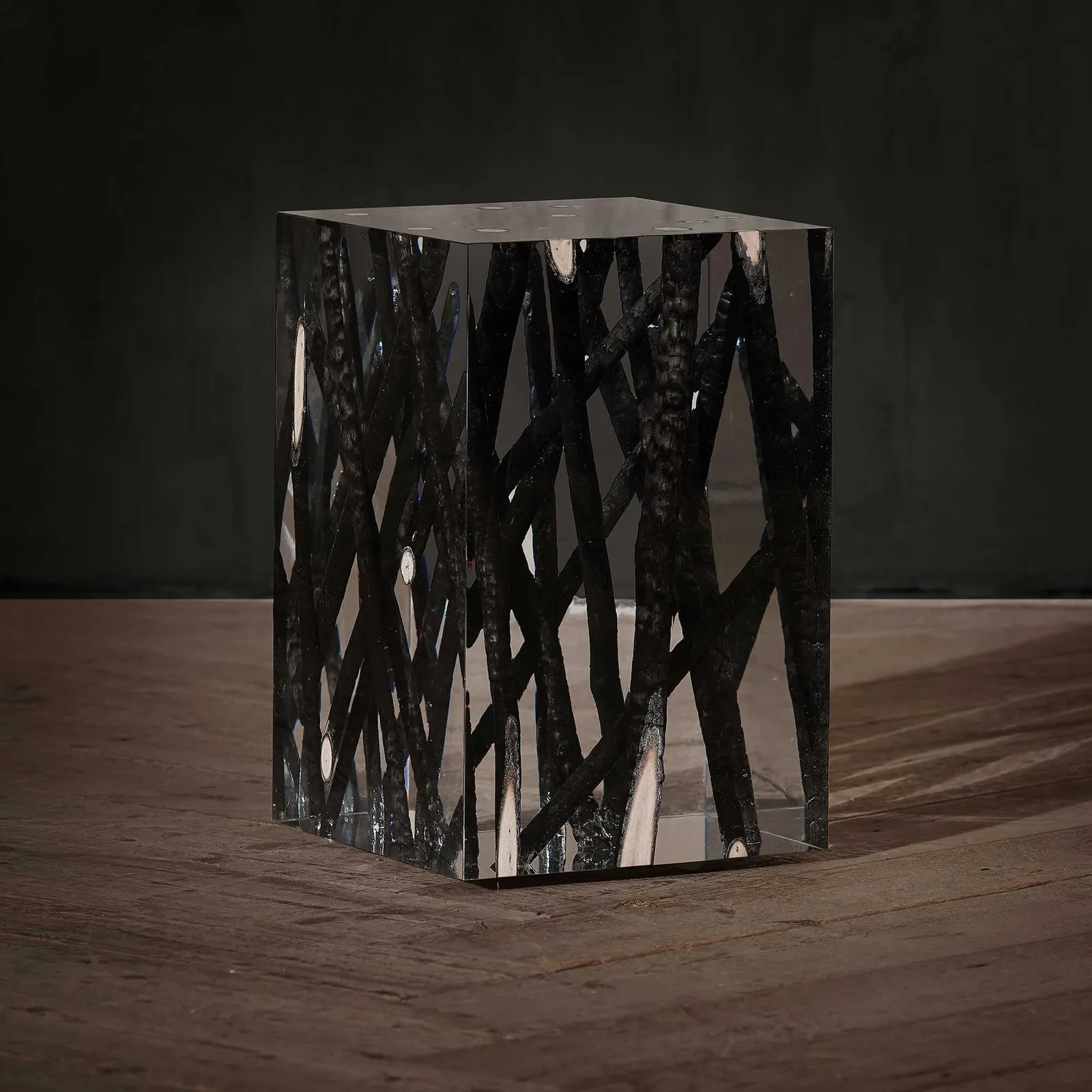 Timothy Oulton Spur Burntwood Side Table Small, Black | Barker & Stonehouse 2