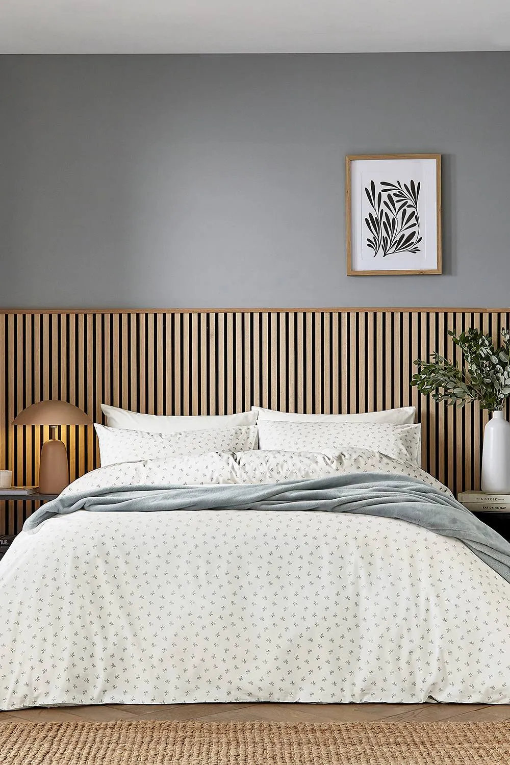 Helena Springfield 'Leaf Sprig' Duvet Cover Set in Grey 1