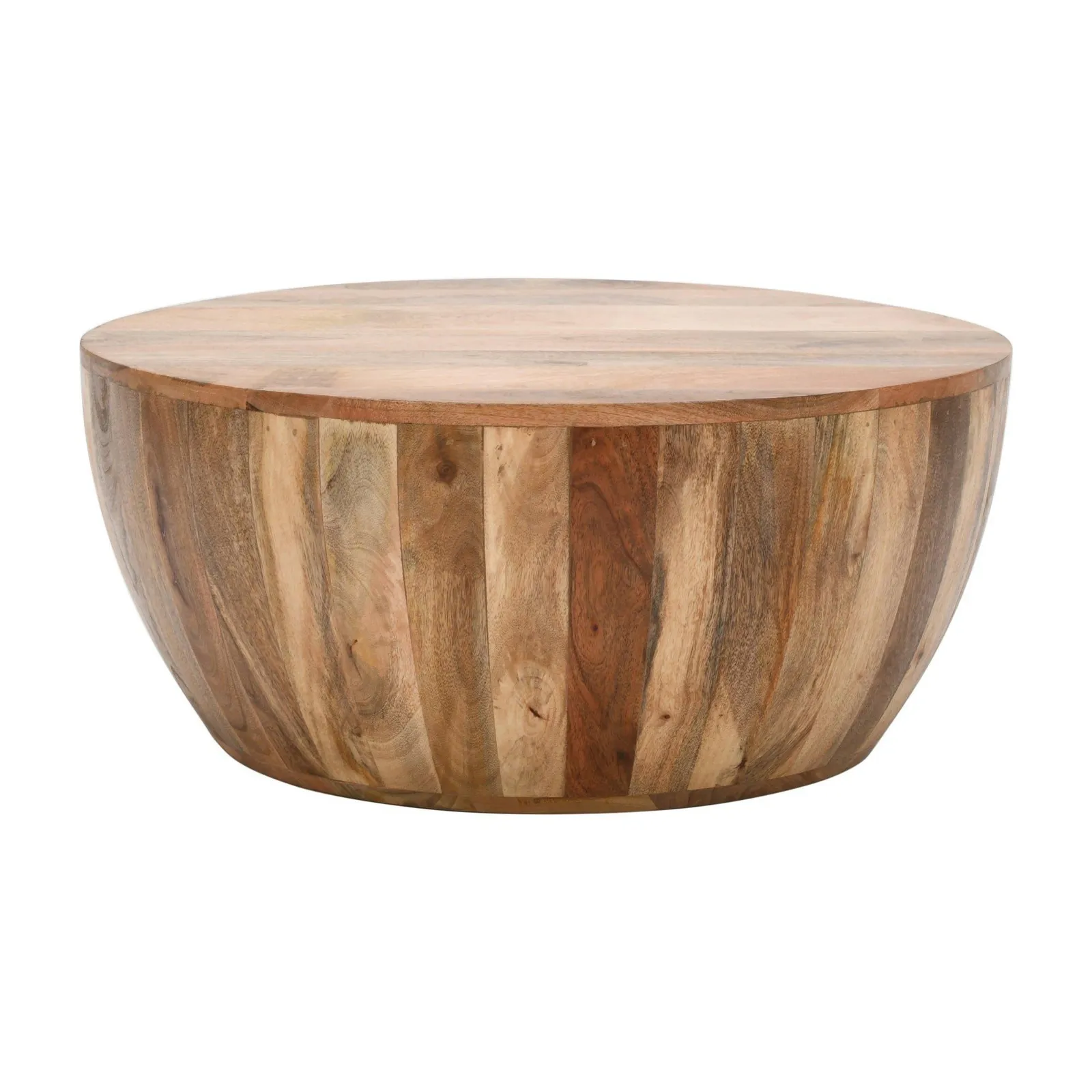 IH Design Bratton Mango Wooden Drum Coffee Table in Brown 3