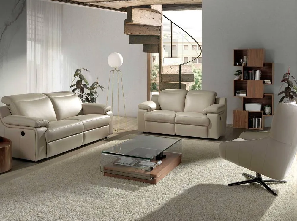 Angel Cerda Rectangular Tempered Glass Coffee Table with Walnut 4