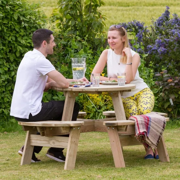 Katie Wooden Round Picnic Table 2