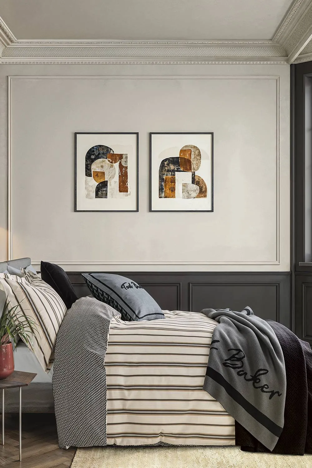 Ted Baker 'Chance Stripe' Cotton Duvet Cover Set in Natural 4