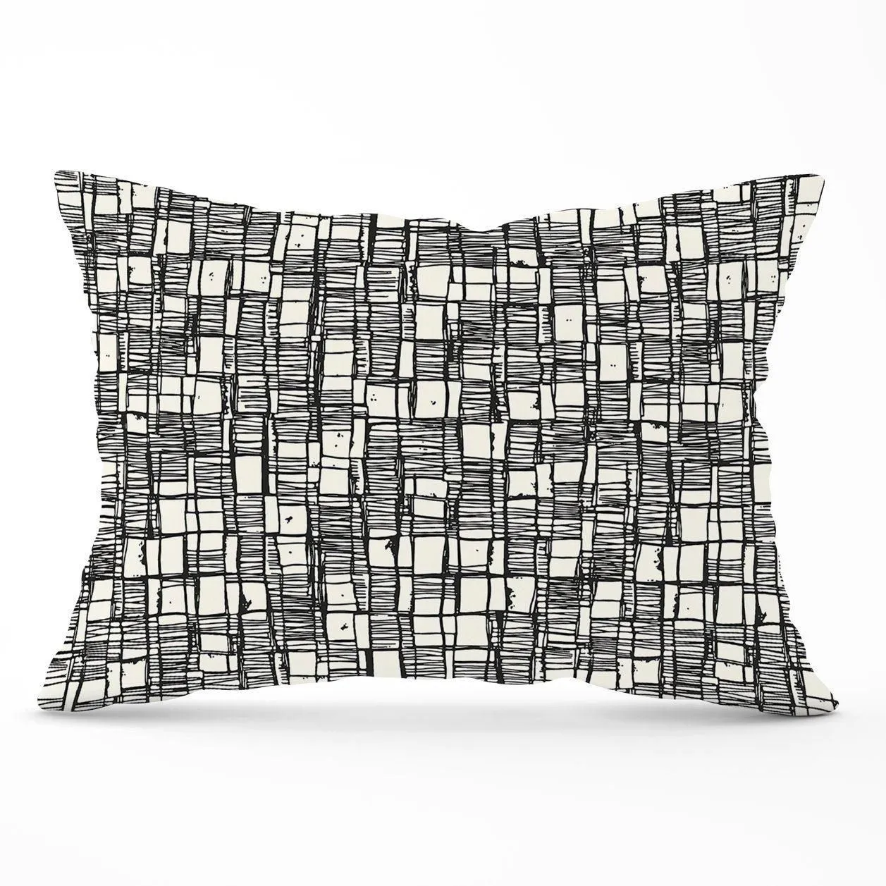 Warren Reed - Designer Irregular Sketched Block Textured Cushions in Grey
