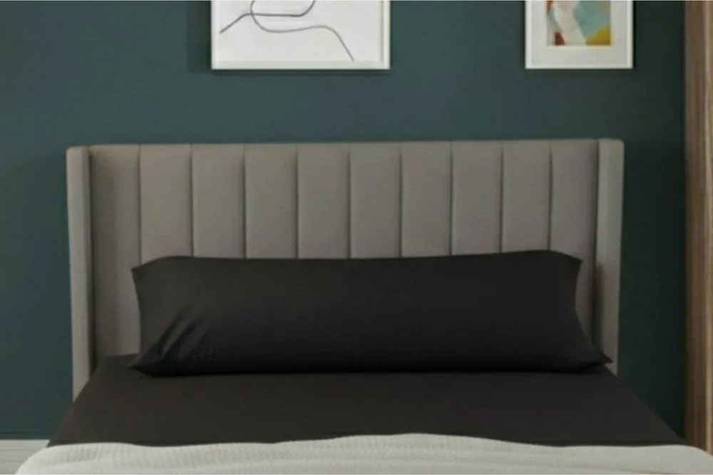 Snug City Bolster Support Pillow Pillowcase Plain Dyed Pillow Linen Easy Care in Black