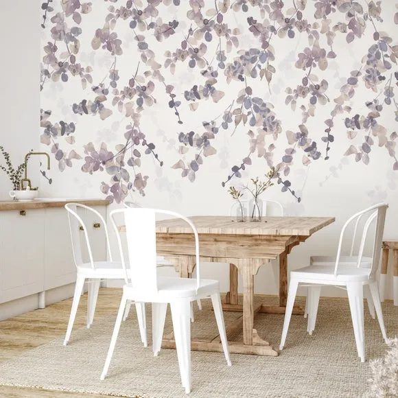 Honesty Mauve Wall Mural 3