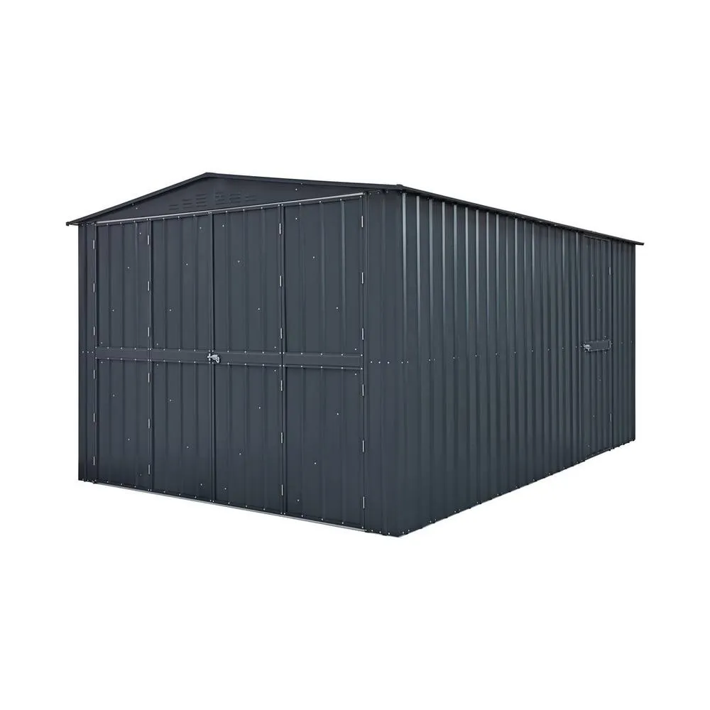 Mercia 10 x 15 Feet Globel Dual Door Workshop Garage - Steel/Metal - Grey